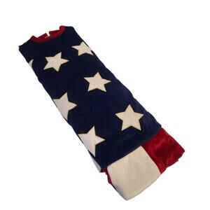 Velvet Patriotic American Flag Stars & Stripes Christmas Tree Skirt 44” Diameter